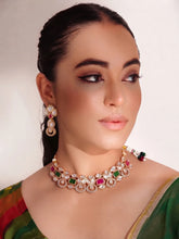 Gold Plated Ruby Emerald Kundan Necklace Set