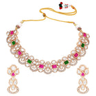 Gold Plated Ruby Emerald Kundan Necklace Set