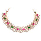 Gold Plated Ruby Emerald Kundan Necklace Set