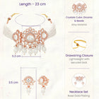 Rose Gold Plated White Pearl Kundan Necklace Set
