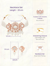 Rose Gold Plated White Pearl Kundan Necklace Set