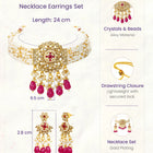 Gold Plated Ruby Crystal Bead Regal Necklace Set