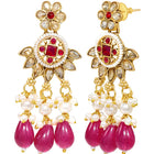 Gold Plated Ruby Crystal Bead Regal Necklace Set