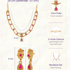 Gold Plated Ruby Statement Necklace Set
