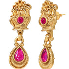 Gold Plated Ruby Statement Necklace Set