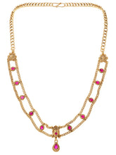 Gold Plated Ruby Statement Necklace Set