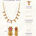 Gold Plated Ruby Traditional Necklace Set