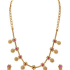 Gold Plated Ruby Traditional Necklace Set