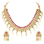 Gold Plated Ruby Radiant Necklace Set