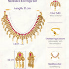 Gold Plated Ruby Radiant Necklace Set