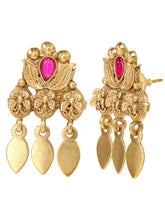 Gold Plated Ruby Radiant Necklace Set