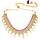 Gold Plated Ruby Radiant Necklace Set