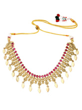 Gold Plated Ruby Radiant Necklace Set