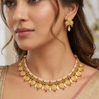 Gold Plated Ruby Majestic Necklace Set