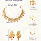 Gold Plated Ruby Majestic Necklace Set