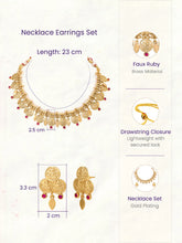 Gold Plated Ruby Majestic Necklace Set