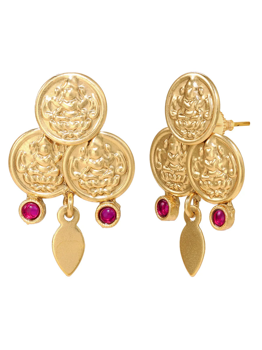Gold Plated Ruby Majestic Necklace Set