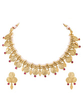 Gold Plated Ruby Majestic Necklace Set