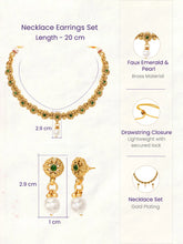Gold Plated Green Pearl Grand Necklace Set