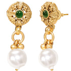 Gold Plated Green Pearl Grand Necklace Set