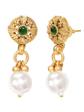 Gold Plated Green Pearl Grand Necklace Set