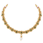 Gold Plated Green Pearl Grand Necklace Set
