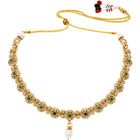 Gold Plated Green Pearl Grand Necklace Set