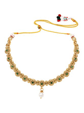 Gold Plated Green Pearl Grand Necklace Set