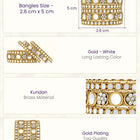 Gold Plated White Kundan Luminous Bangle Set