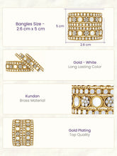 Gold Plated White Kundan Luminous Bangle Set