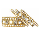 Gold Plated White Kundan Luminous Bangle Set