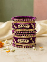 Gold Plated Pink Crystal Heritage Bangle Set