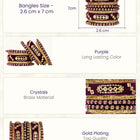 Gold Plated Pink Crystal Heritage Bangle Set