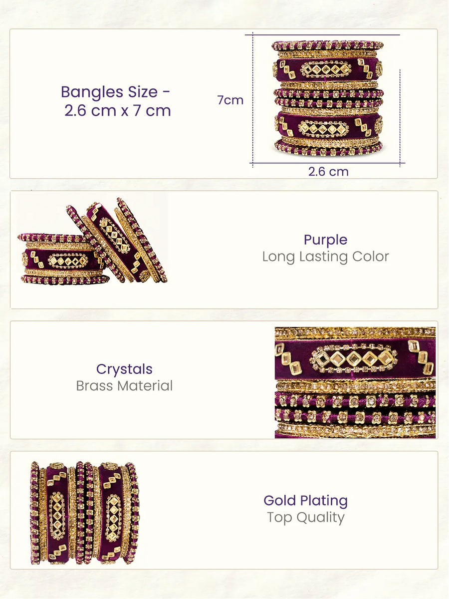 Gold Plated Pink Crystal Heritage Bangle Set