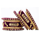Gold Plated Pink Crystal Heritage Bangle Set