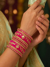 Gold Plated Ruby Crystal Regal Bangle Set
