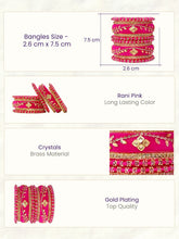 Gold Plated Ruby Crystal Regal Bangle Set