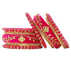 Gold Plated Ruby Crystal Regal Bangle Set
