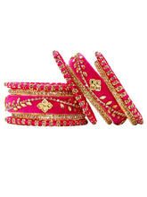Gold Plated Ruby Crystal Regal Bangle Set