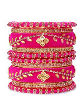 Gold Plated Ruby Crystal Regal Bangle Set