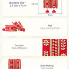 Gold Plated Red Crystal Classic Bangle Set