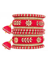 Gold Plated Red Crystal Classic Bangle Set