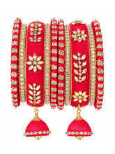 Gold Plated Red Crystal Classic Bangle Set