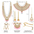 Gold Plated Pink Kundan Heritage Bridal Set