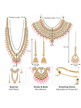 Gold Plated Pink Kundan Heritage Bridal Set