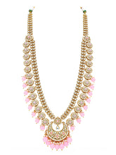 Gold Plated Pink Kundan Heritage Bridal Set