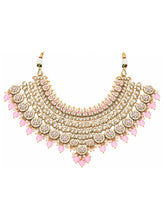 Gold Plated Pink Kundan Heritage Bridal Set