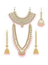Gold Plated Pink Kundan Heritage Bridal Set
