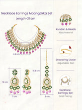 Gold Plated Green Purple Kundan Jewellery Set