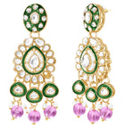 Gold Plated Green Purple Kundan Jewellery Set
